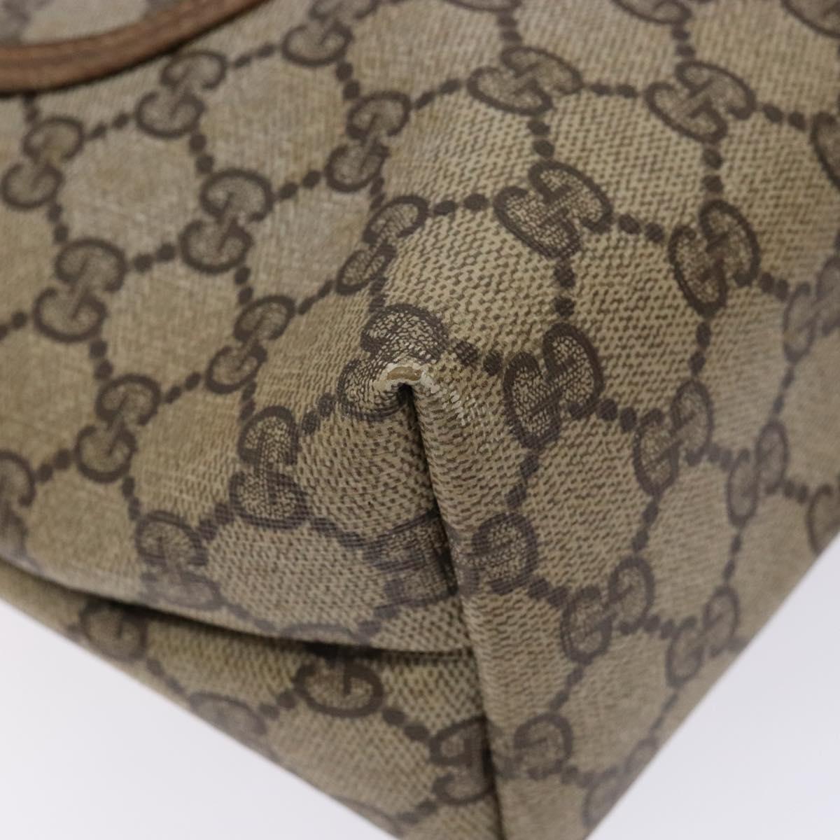 GUCCI GG Supreme Web Sherry Line Tote Bag PVC Beige Red 39 02 003 Auth 141617