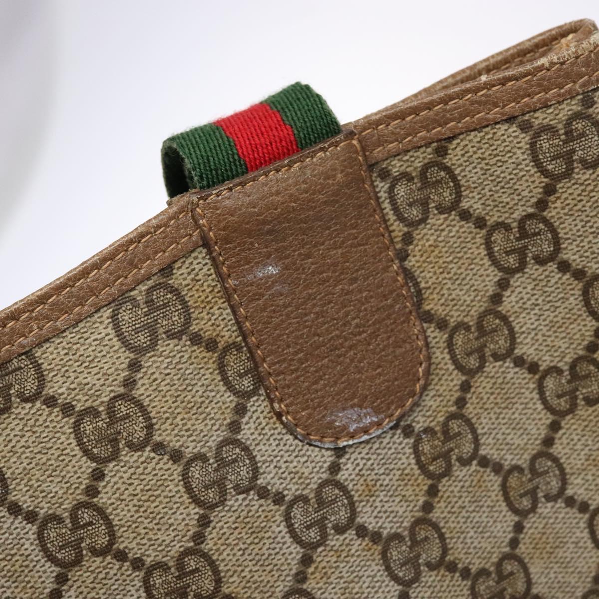 GUCCI GG Supreme Web Sherry Line Tote Bag PVC Beige Red 39 02 003 Auth 141617