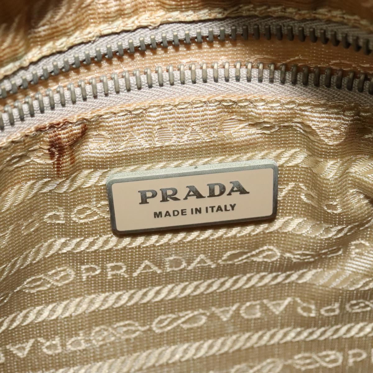 PRADA Shoulder Bag Nylon Beige Auth 141628