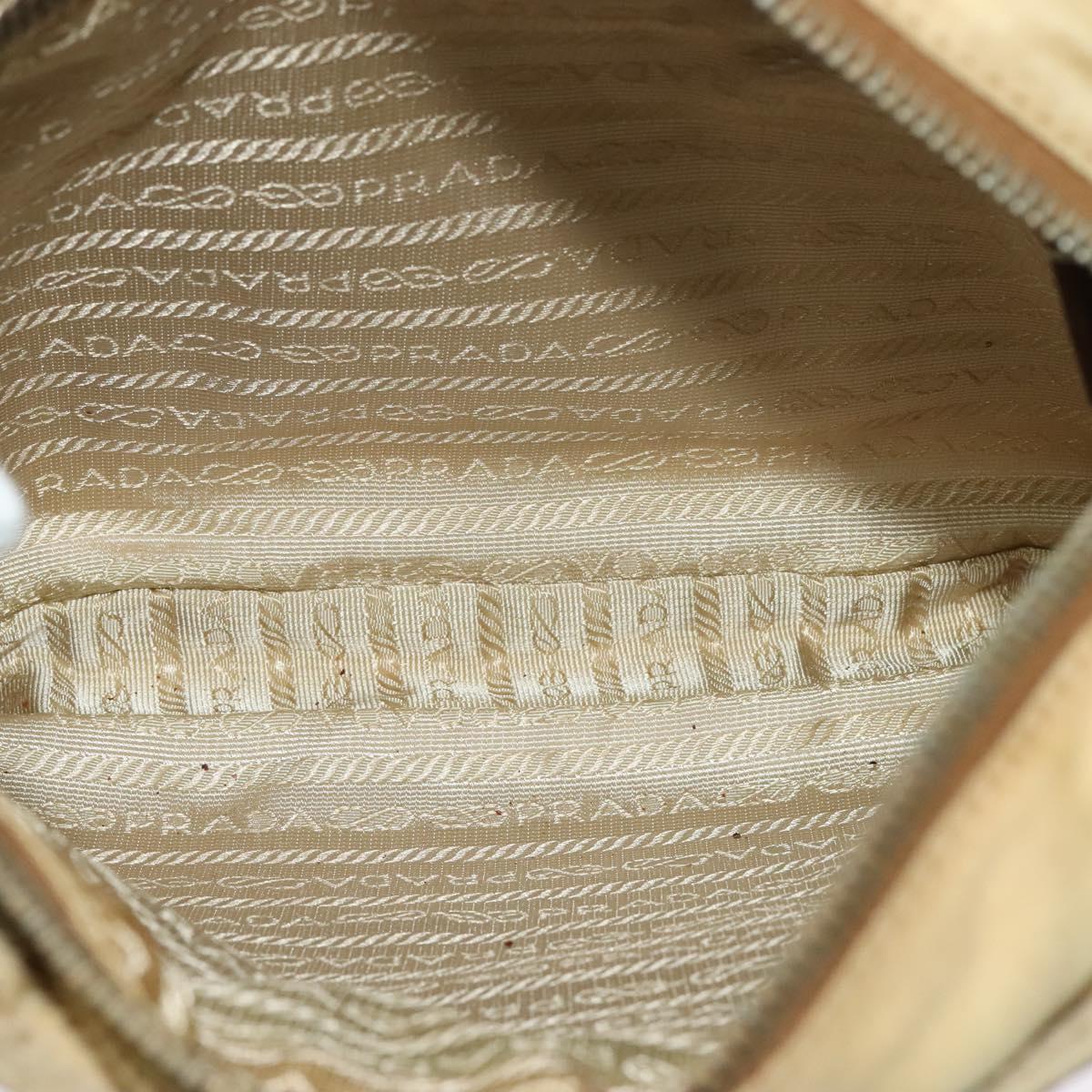 PRADA Shoulder Bag Nylon Beige Auth 141628