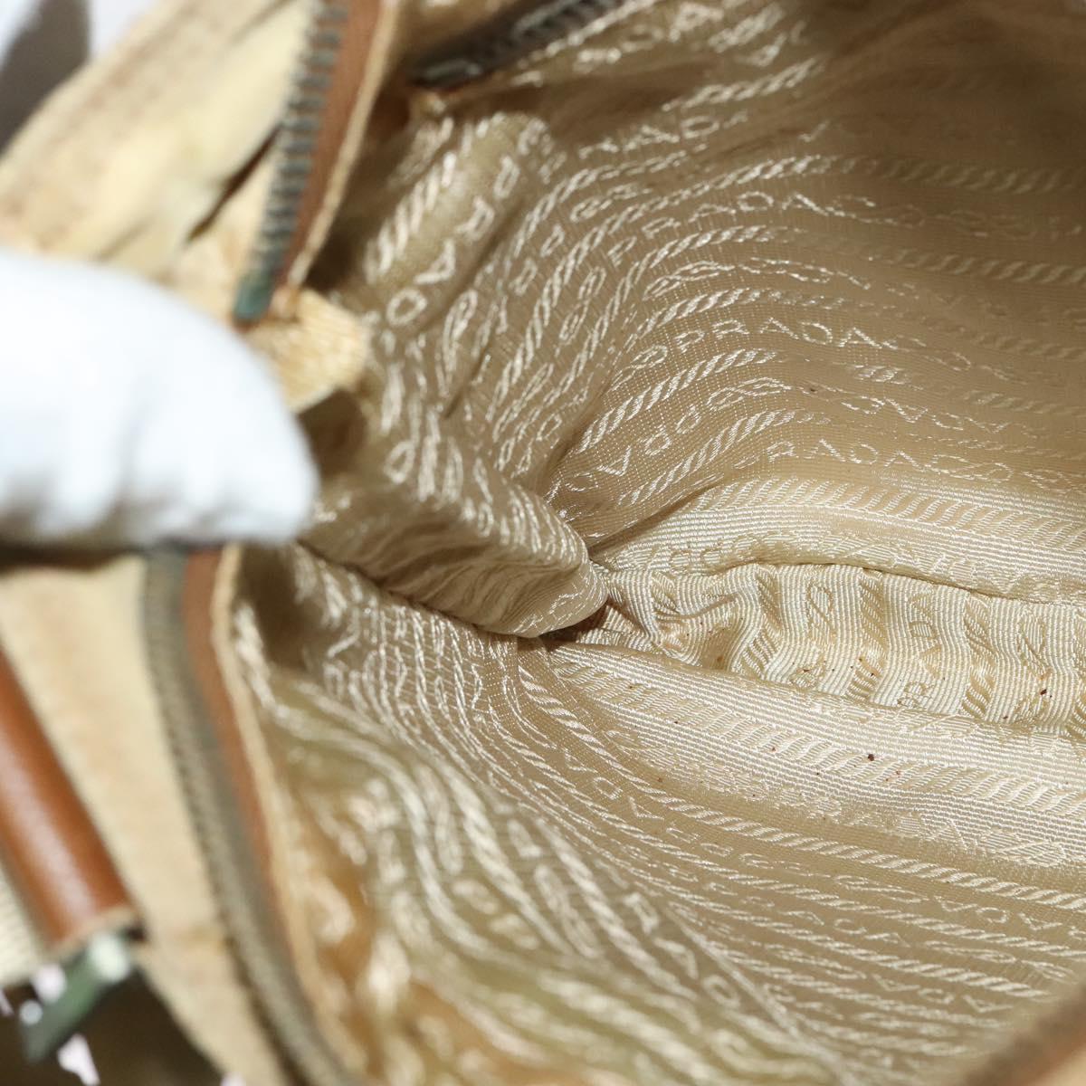 PRADA Shoulder Bag Nylon Beige Auth 141628