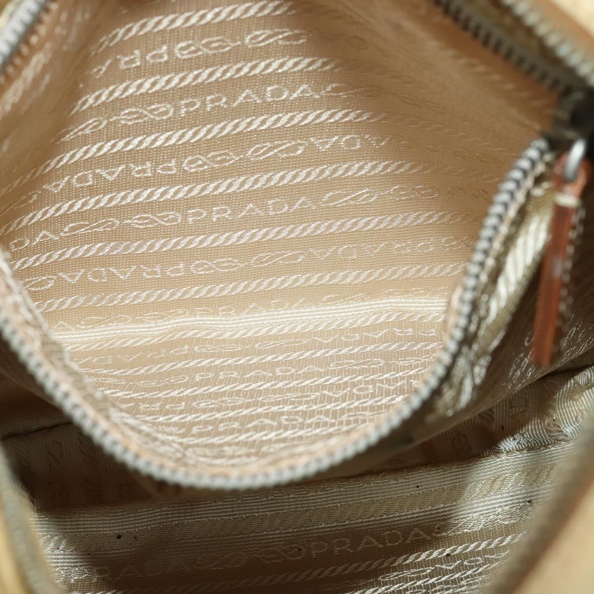 PRADA Shoulder Bag Nylon Beige Auth 141628