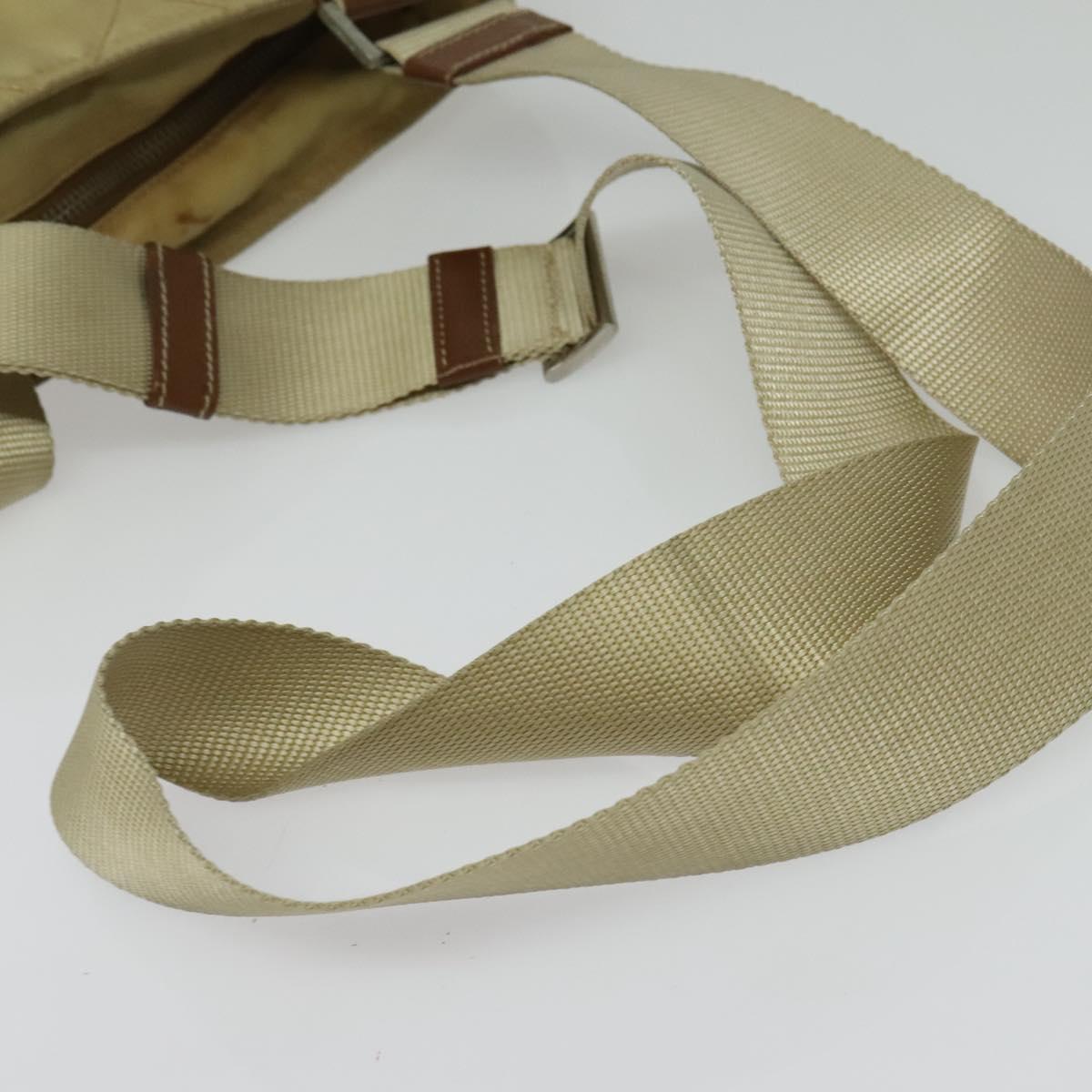 PRADA Shoulder Bag Nylon Beige Auth 141628