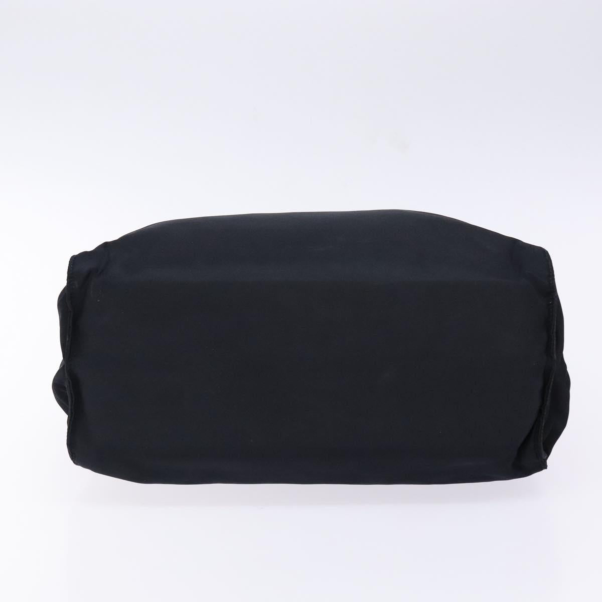 PRADA Hand Bag Nylon Navy Gold Auth 141629