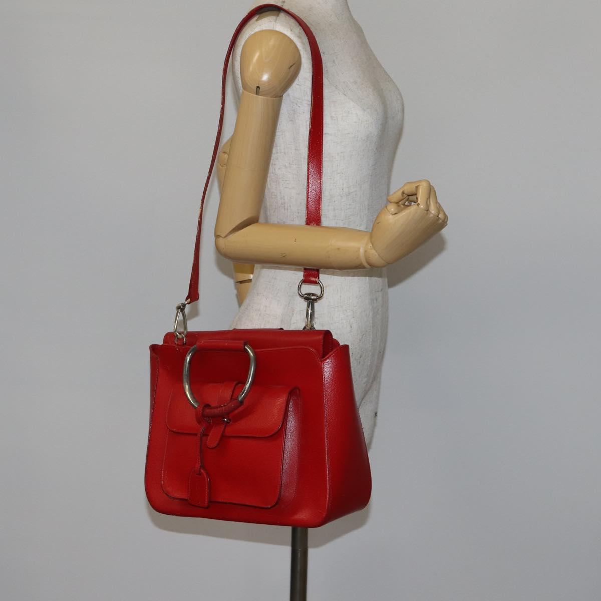 GUCCI Hand Bag Leather 2way Red 000 2058 0307 5 Auth 141632