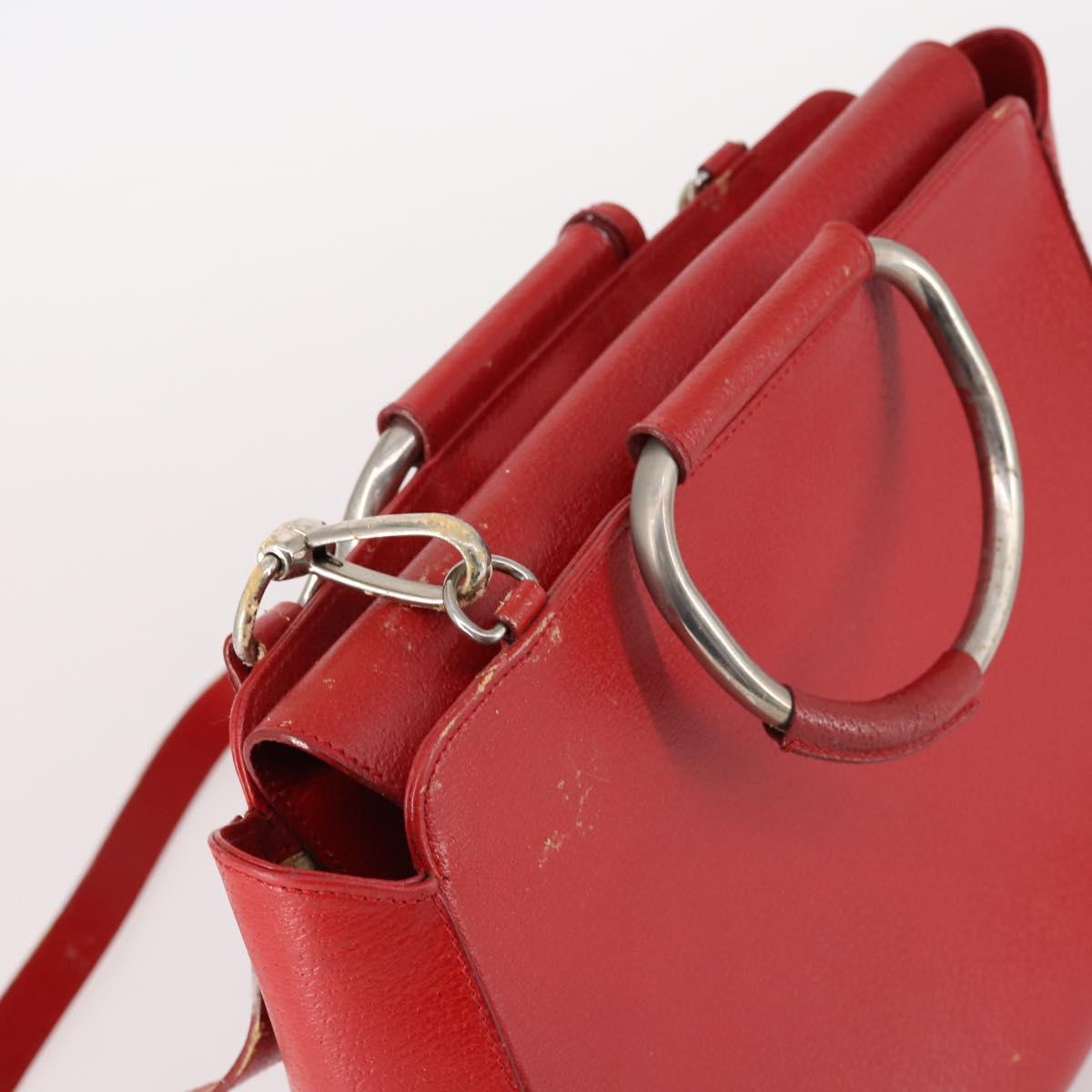 GUCCI Hand Bag Leather 2way Red 000 2058 0307 5 Auth 141632