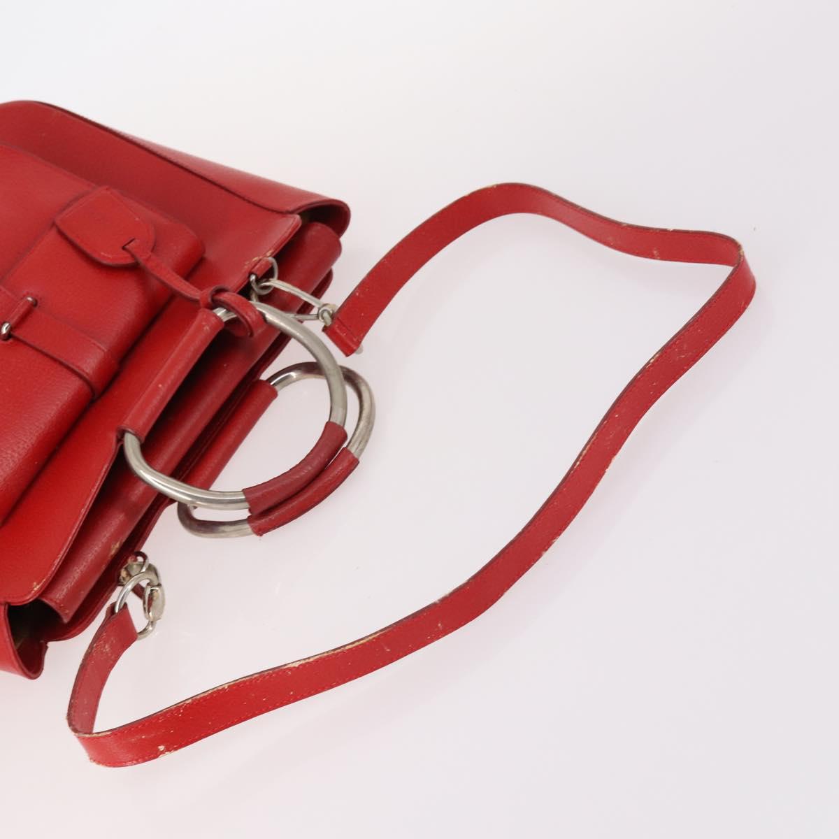 GUCCI Hand Bag Leather 2way Red 000 2058 0307 5 Auth 141632