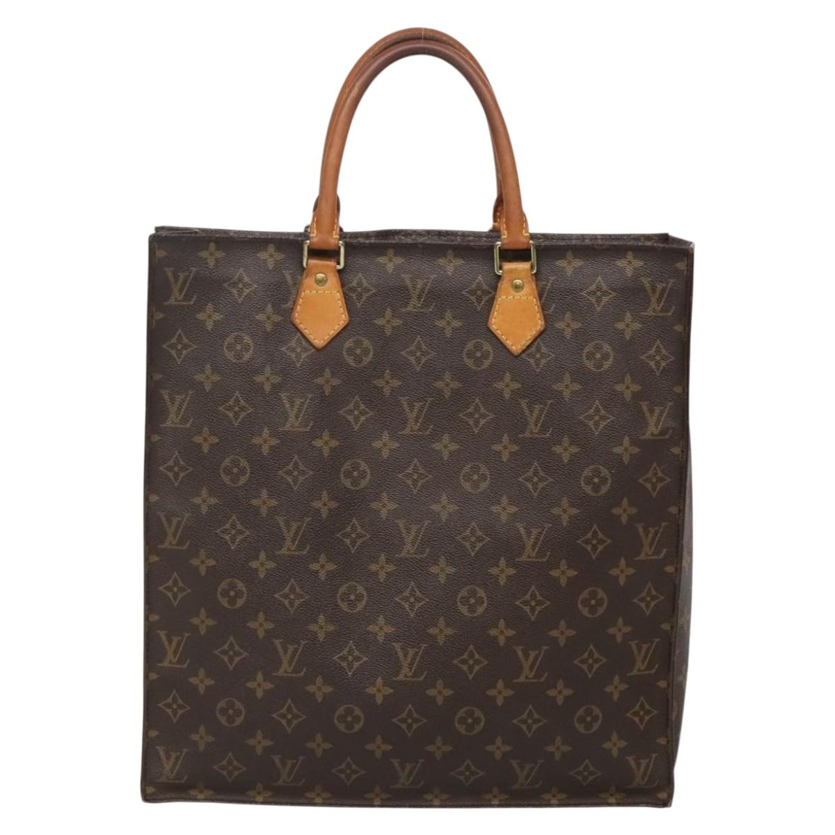 LOUIS VUITTON Monogram Sac Plat Hand Bag M51140 LV Auth 141640
