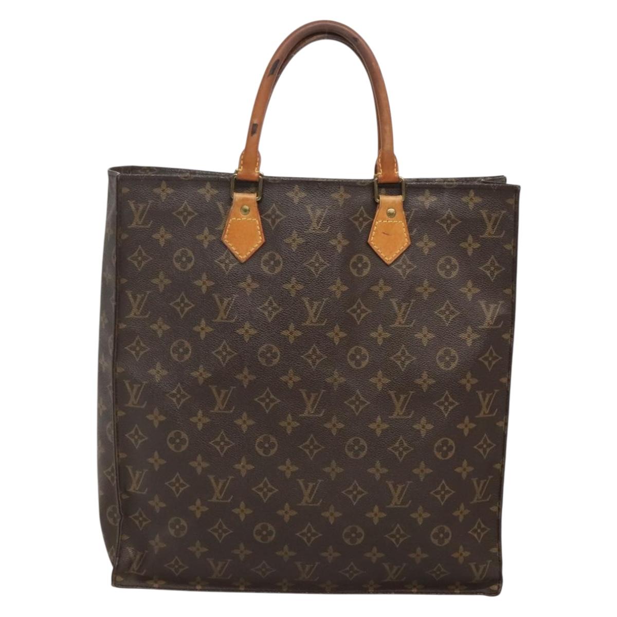 LOUIS VUITTON Monogram Sac Plat Hand Bag M51140 LV Auth 141640