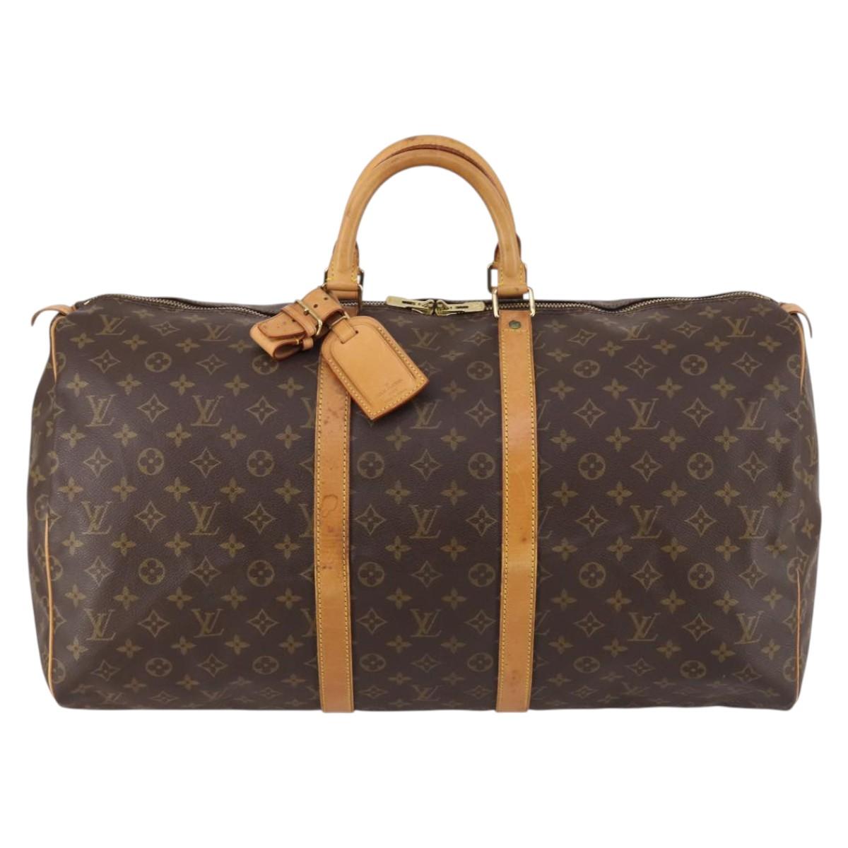 LOUIS VUITTON Monogram Keepall 55 Boston Bag M41424 LV Auth 141641