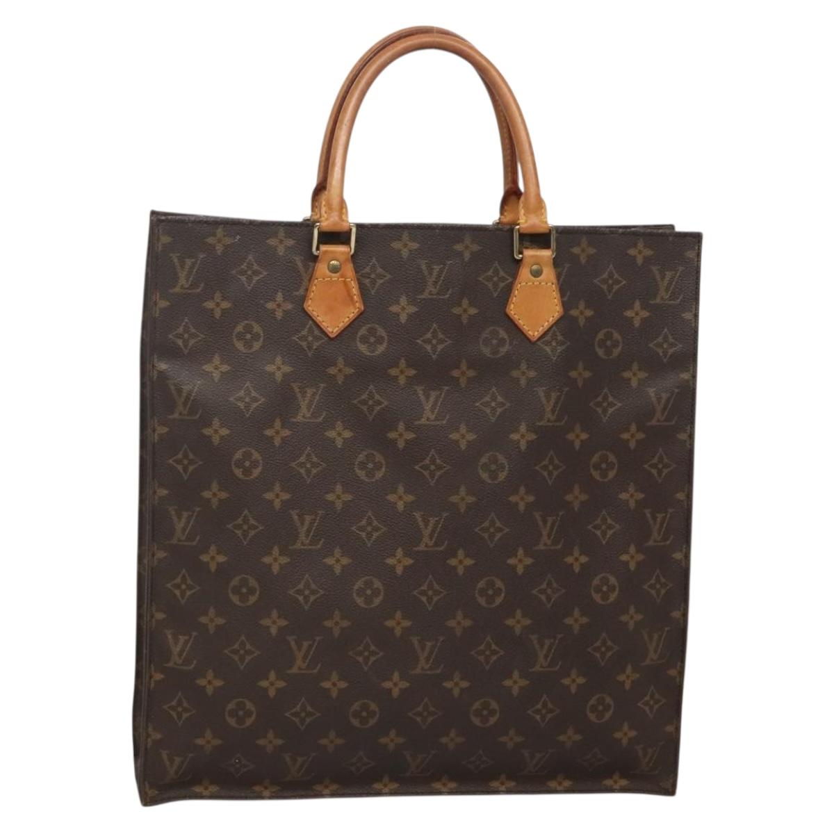 LOUIS VUITTON Monogram Sac Plat Hand Bag M51140 LV Auth 141645