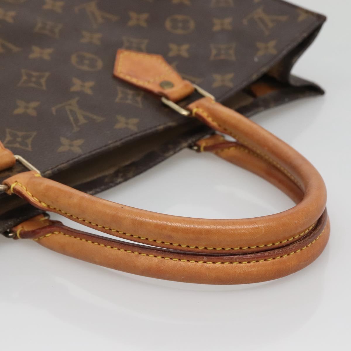 LOUIS VUITTON Monogram Sac Plat Hand Bag M51140 LV Auth 141645