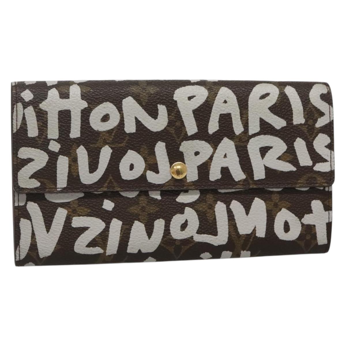 LOUIS VUITTON Graffiti Porte Monnaie Credit Wallet White M92189 LV Auth 141687V