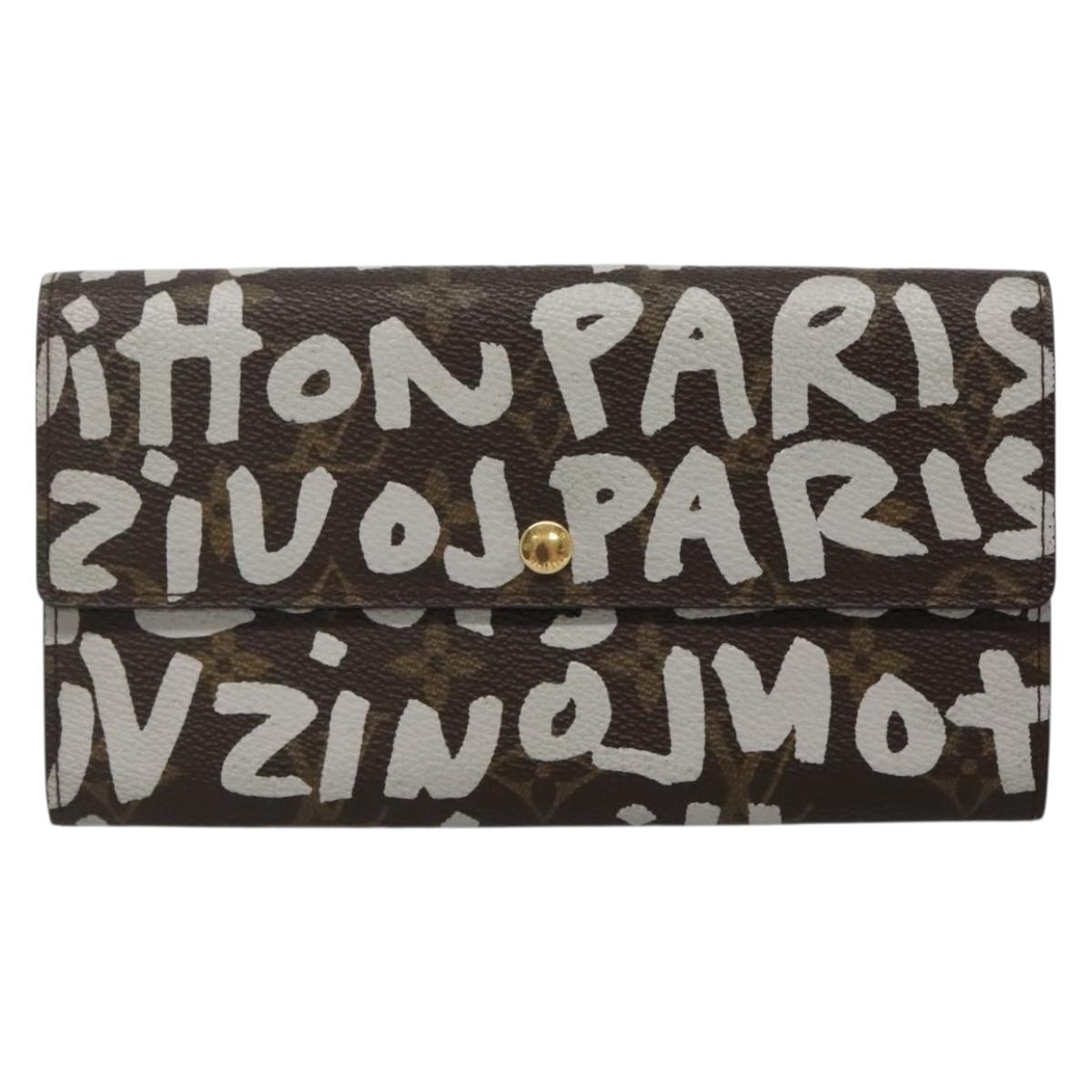 LOUIS VUITTON Graffiti Porte Monnaie Credit Wallet White M92189 LV Auth 141687V