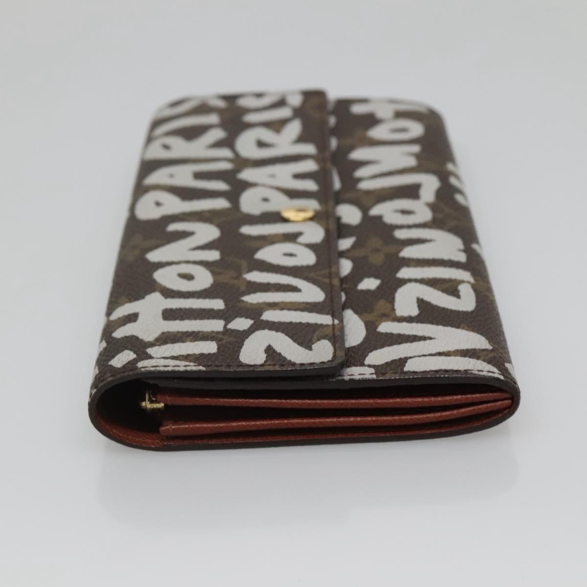 LOUIS VUITTON Graffiti Porte Monnaie Credit Wallet White M92189 LV Auth 141687V