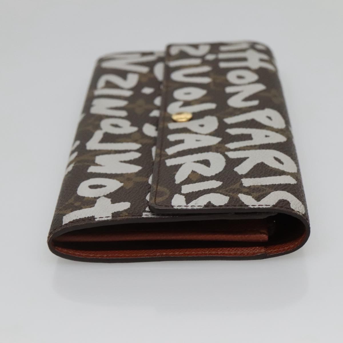 LOUIS VUITTON Graffiti Porte Monnaie Credit Wallet White M92189 LV Auth 141687V