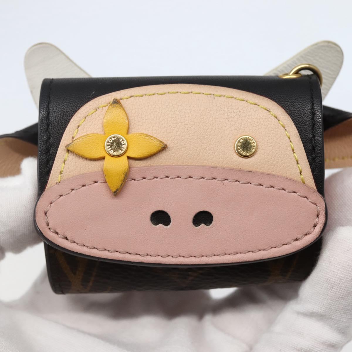 LOUIS VUITTON Monogram Etui Earphones Cow Earphone case GI0568 LV Auth 141692