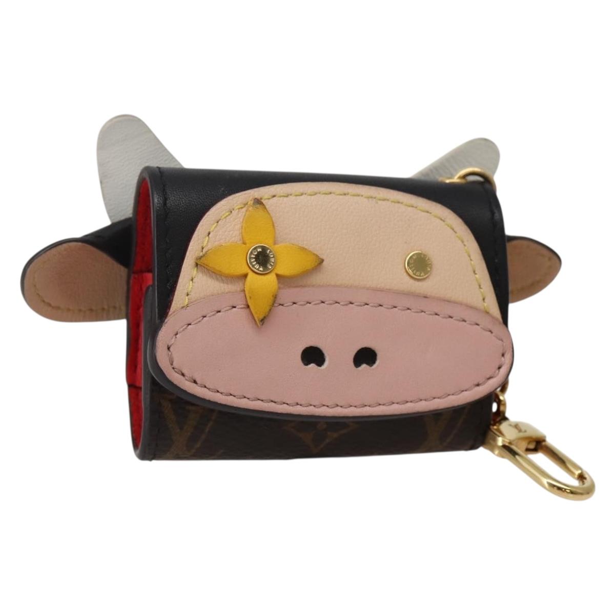 LOUIS VUITTON Monogram Etui Earphones Cow Earphone case GI0568 LV Auth 141692