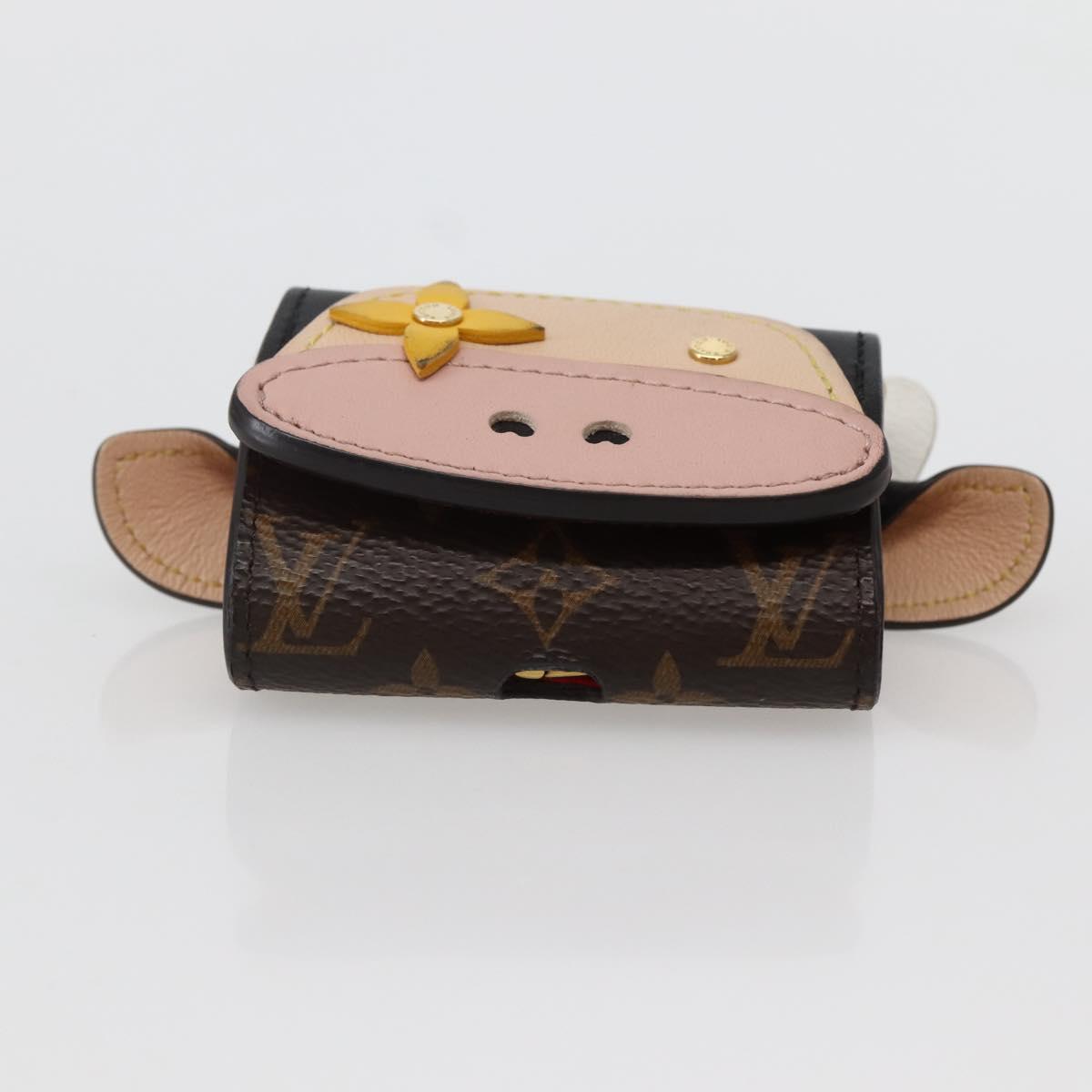 LOUIS VUITTON Monogram Etui Earphones Cow Earphone case GI0568 LV Auth 141692