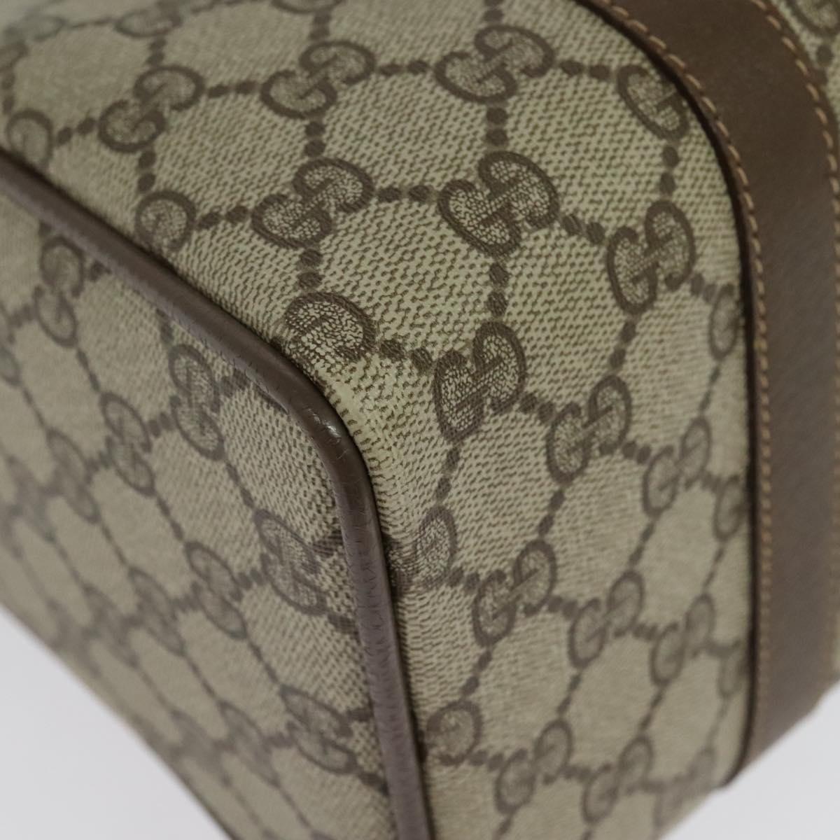 GUCCI GG Supreme Web Sherry Line Boston Bag PVC Beige Gold 40 02 006 Auth 141698
