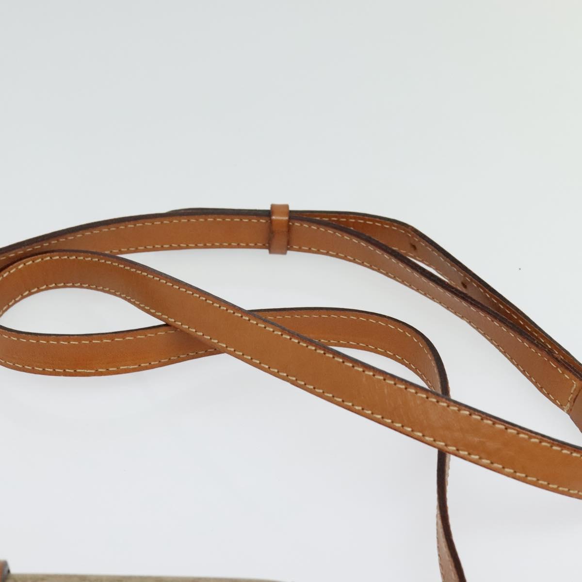 CELINE Macadam Canvas Shoulder Bag PVC Beige Gold Auth 141702