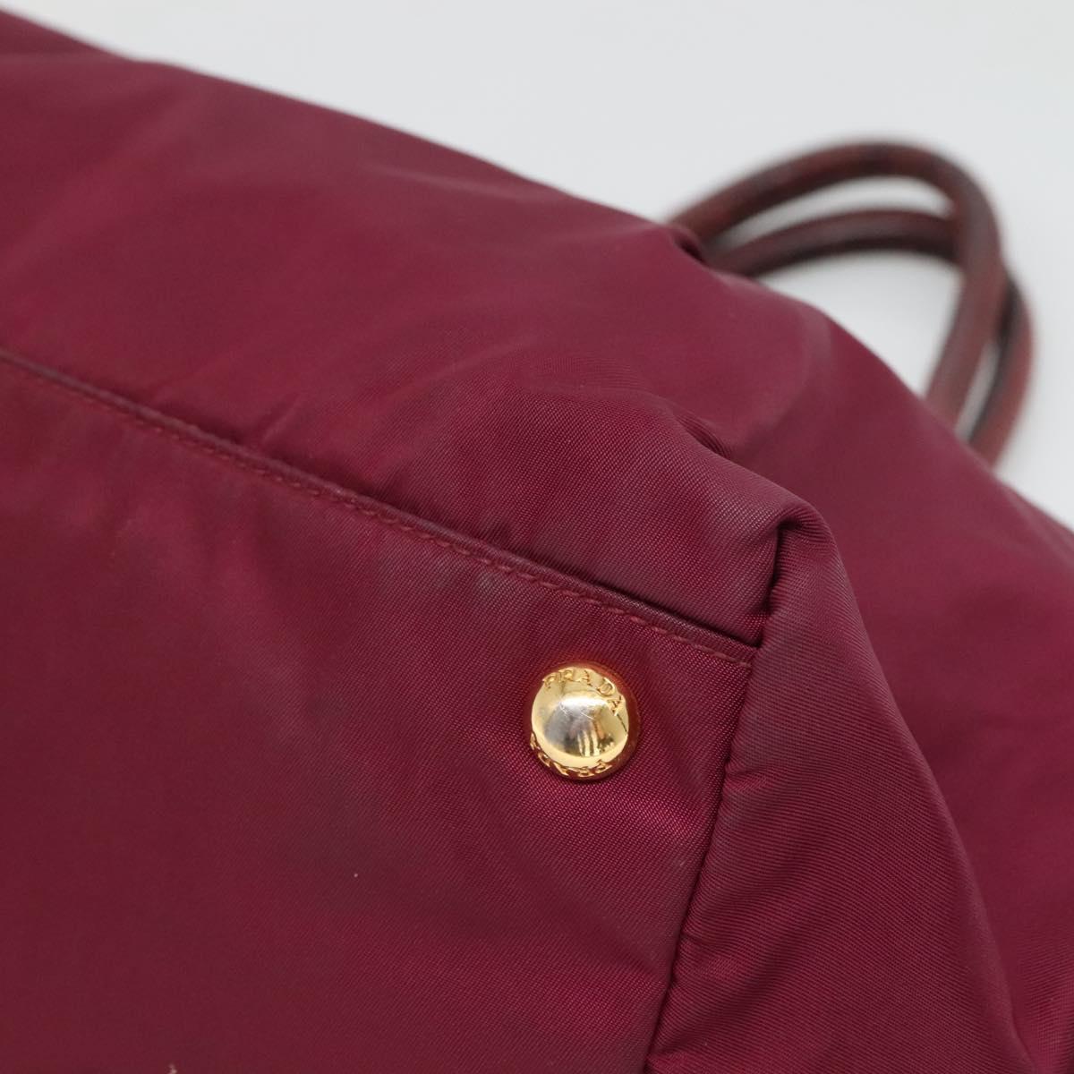 PRADA Hand Bag Nylon Purple Gold Auth 141705
