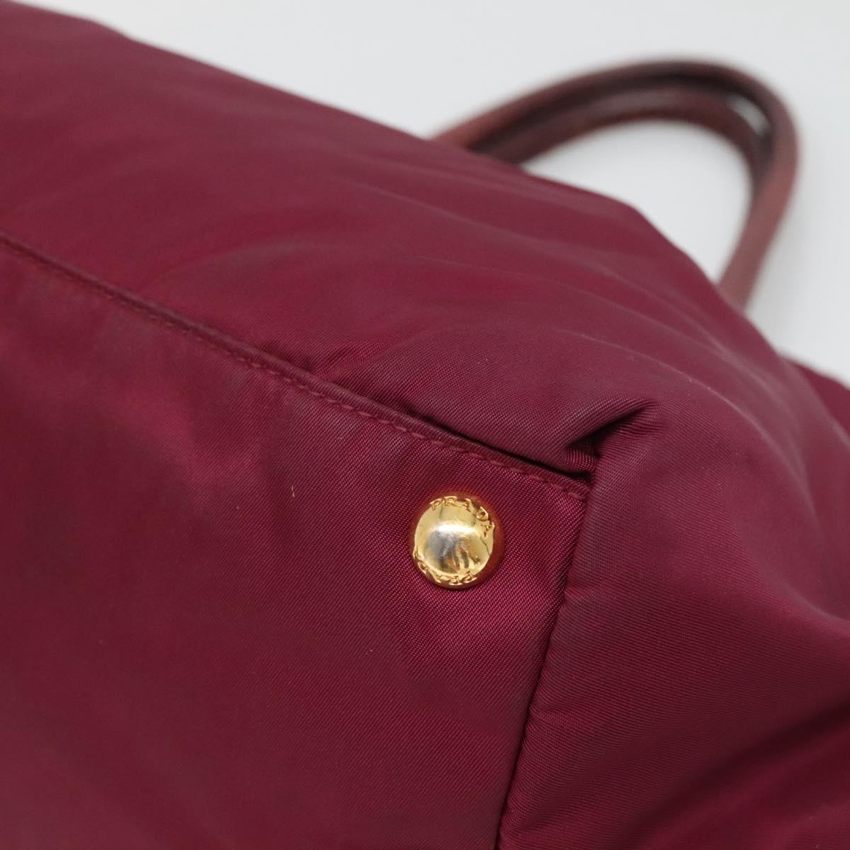 PRADA Hand Bag Nylon Purple Gold Auth 141705