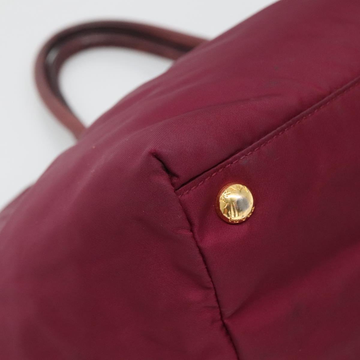 PRADA Hand Bag Nylon Purple Gold Auth 141705