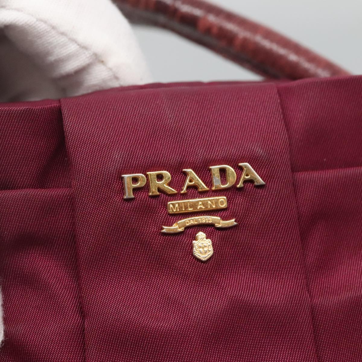 PRADA Hand Bag Nylon Purple Gold Auth 141705