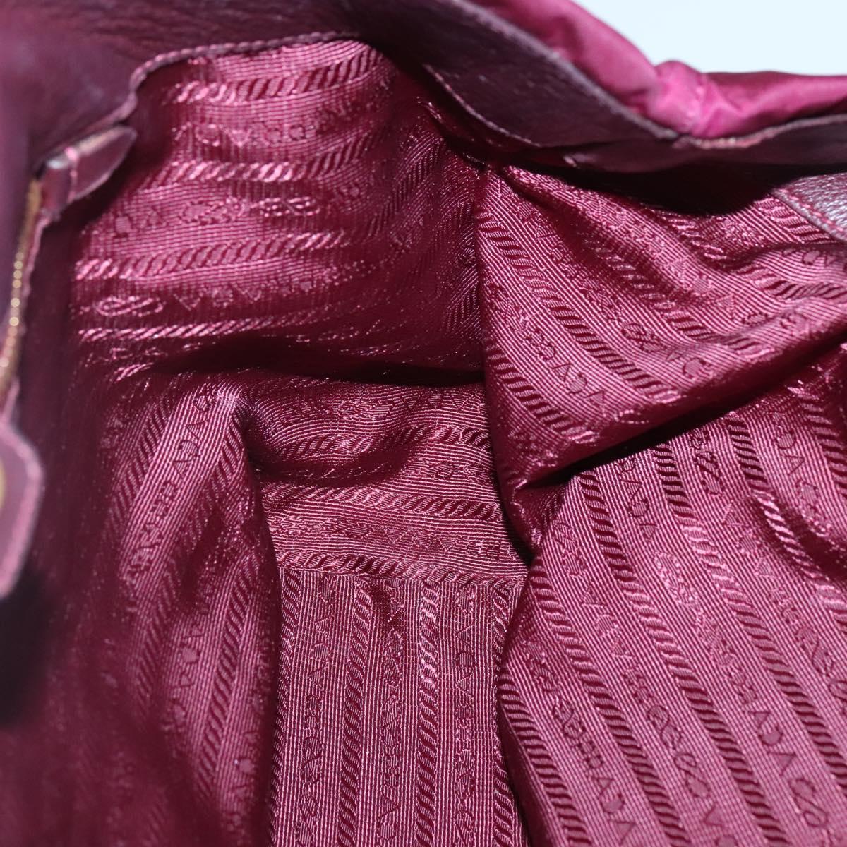 PRADA Hand Bag Nylon Purple Gold Auth 141705