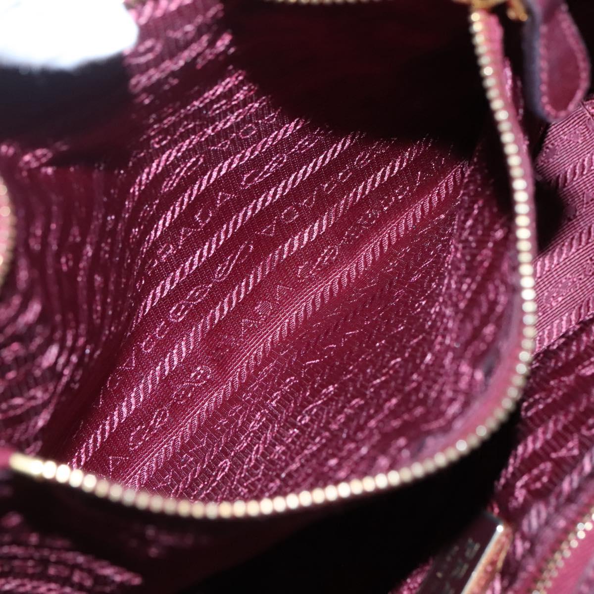 PRADA Hand Bag Nylon Purple Gold Auth 141705