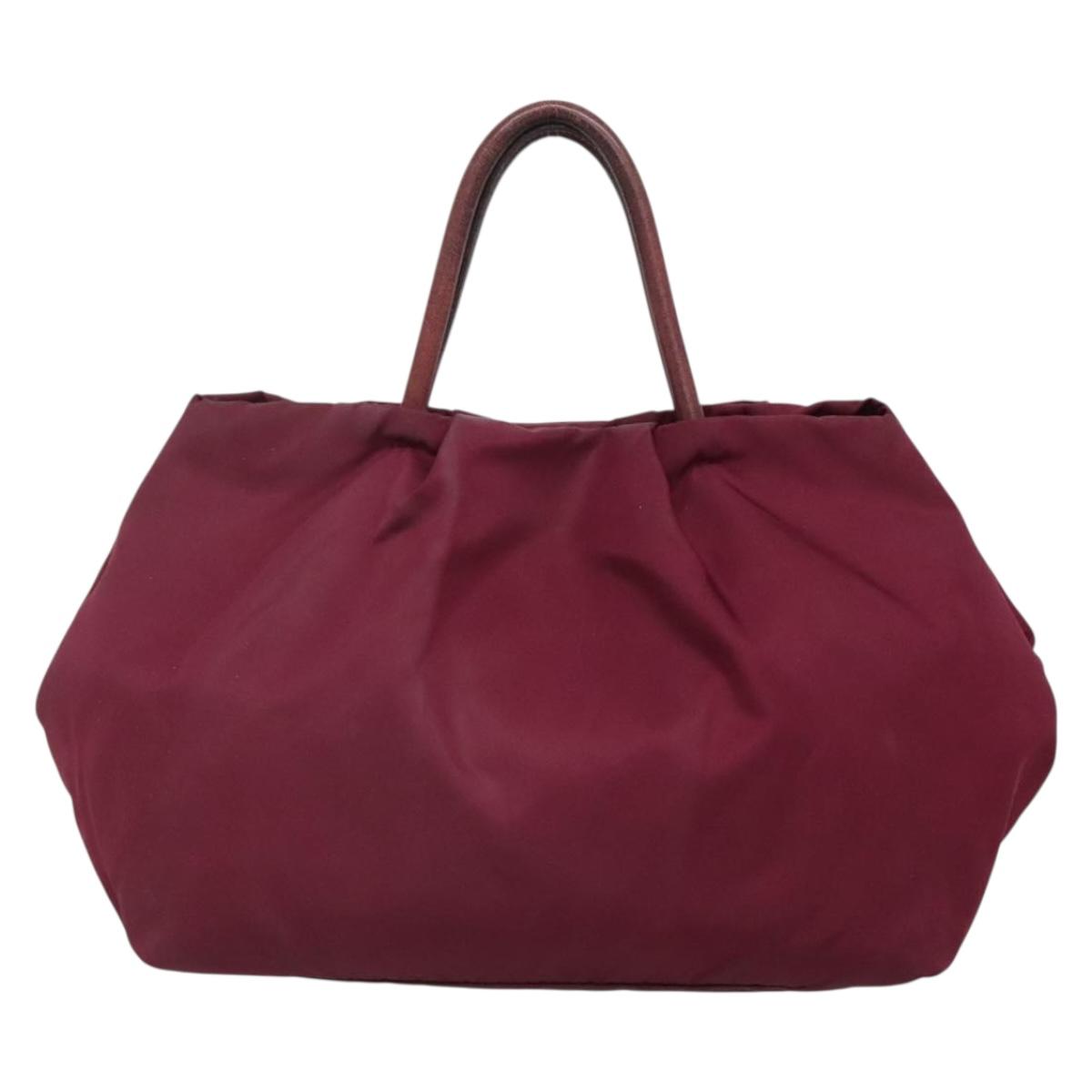 PRADA Hand Bag Nylon Purple Gold Auth 141705