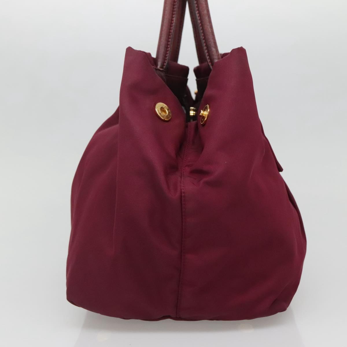 PRADA Hand Bag Nylon Purple Gold Auth 141705