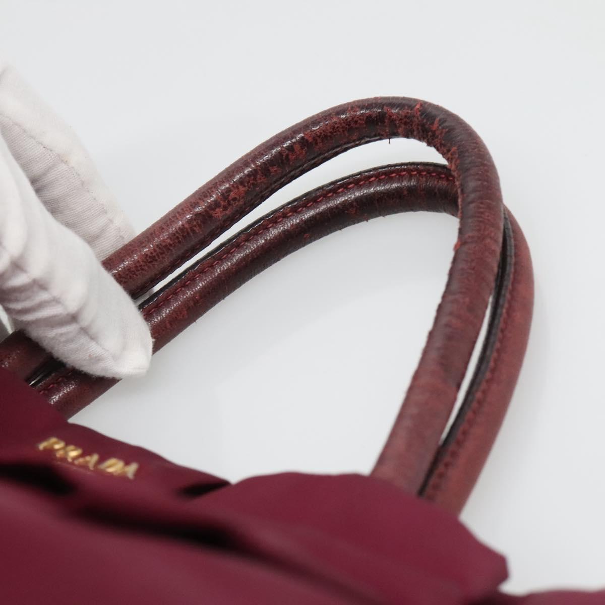 PRADA Hand Bag Nylon Purple Gold Auth 141705