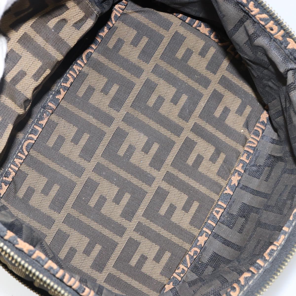 FENDI Vanity Pouch Black Brown Auth 141707