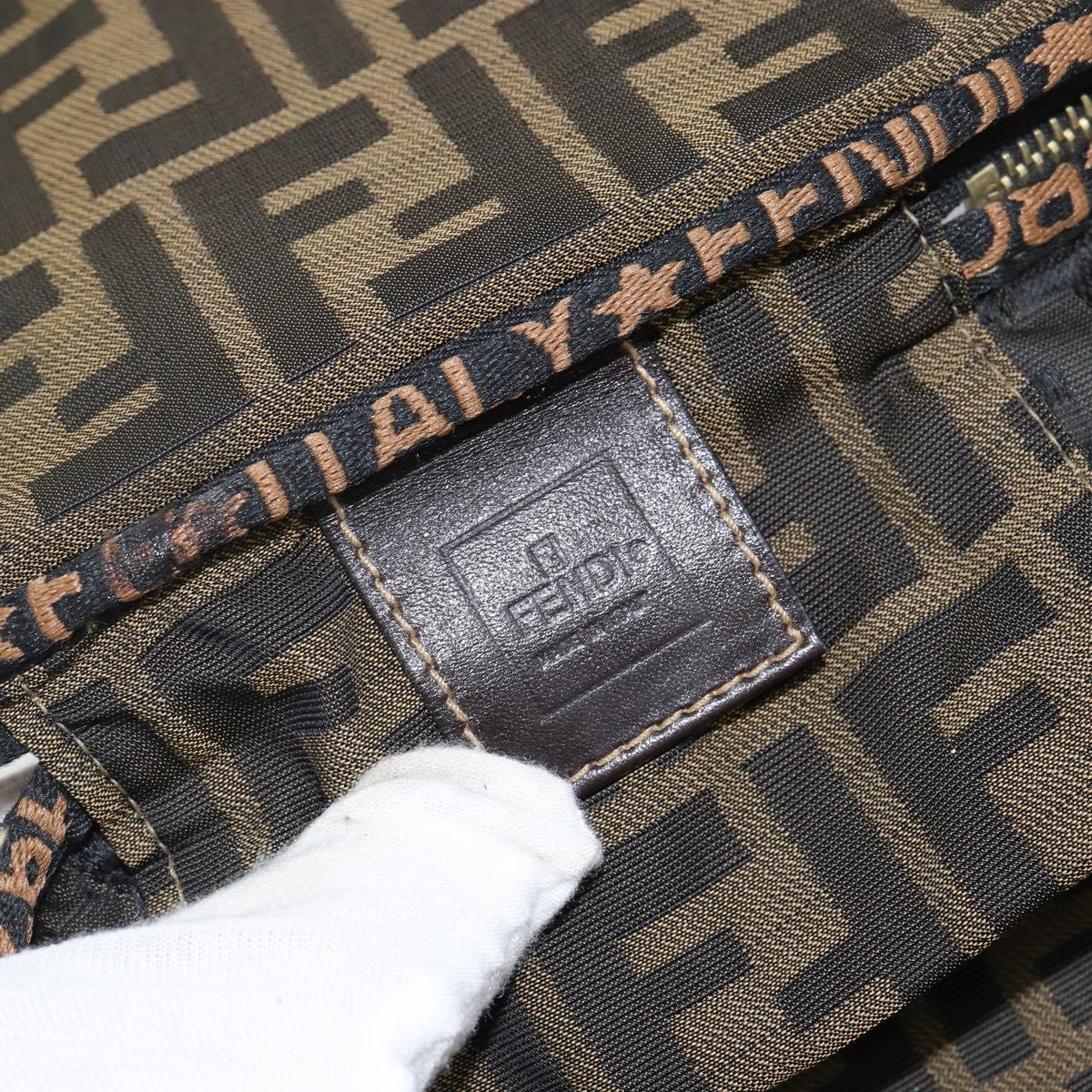 FENDI Vanity Pouch Black Brown Auth 141707