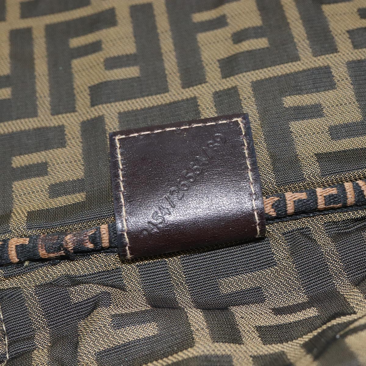 FENDI Vanity Pouch Black Brown Auth 141707