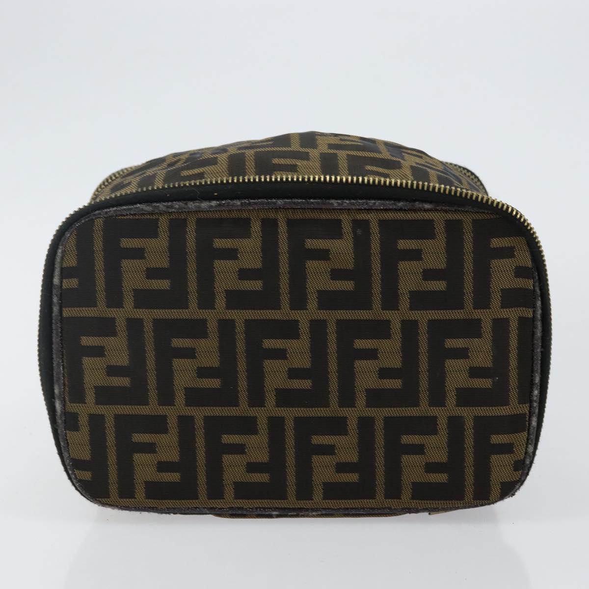 FENDI Vanity Pouch Black Brown Auth 141707