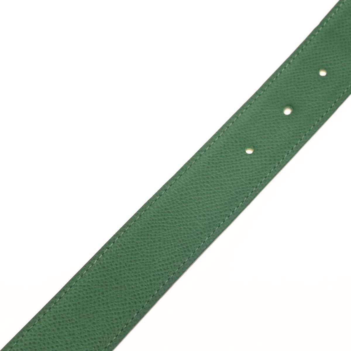 HERMES Constance H Belt Leather 33.5"" Green Auth 141710V