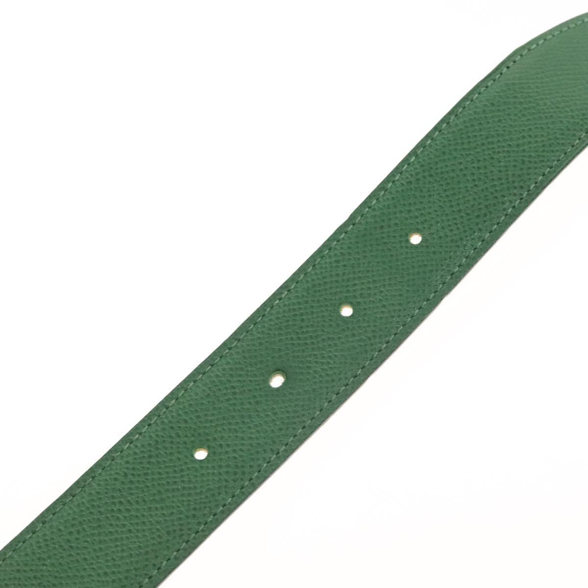HERMES Constance H Belt Leather 33.5"" Green Auth 141710V