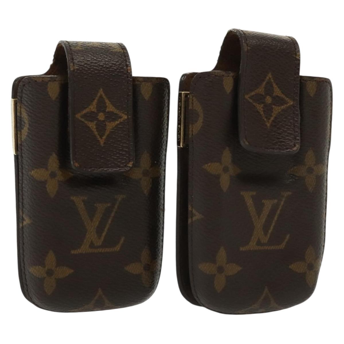 LOUIS VUITTON Etui Telephone International Phone Case 2Set M63064 Auth 141720
