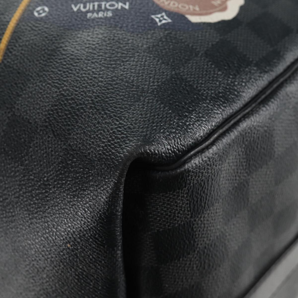 LOUIS VUITTON Damier Graphite Keepall Bandouliere 45 Bag N41057 LV Auth 141724V