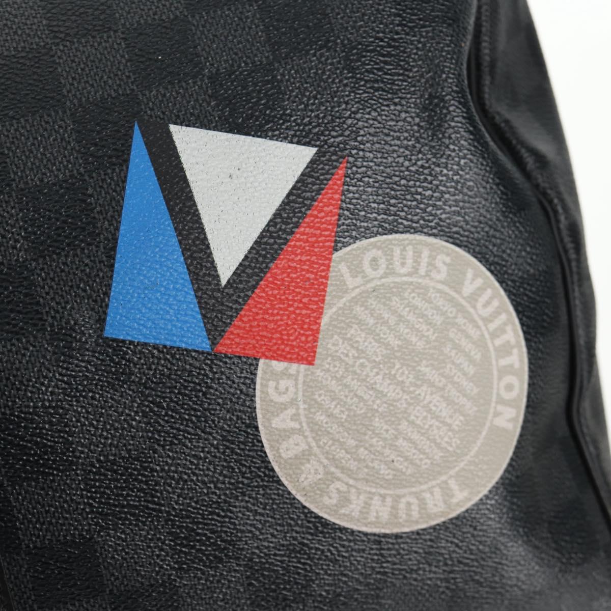 LOUIS VUITTON Damier Graphite Keepall Bandouliere 45 Bag N41057 LV Auth 141724V