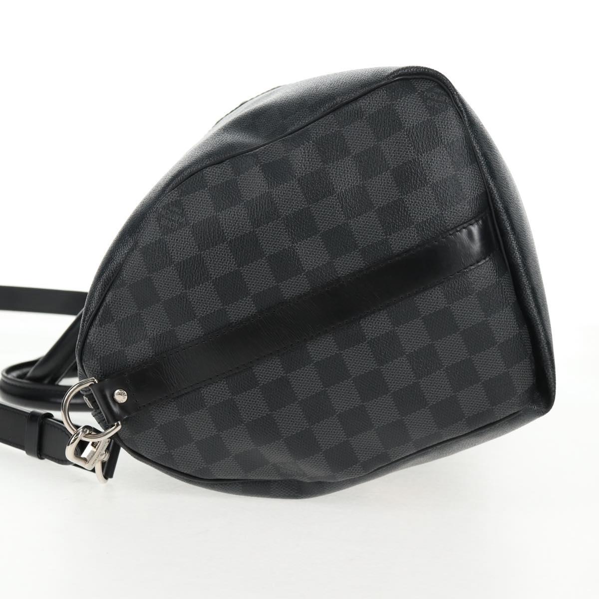 LOUIS VUITTON Damier Graphite Keepall Bandouliere 45 Bag N41057 LV Auth 141724V