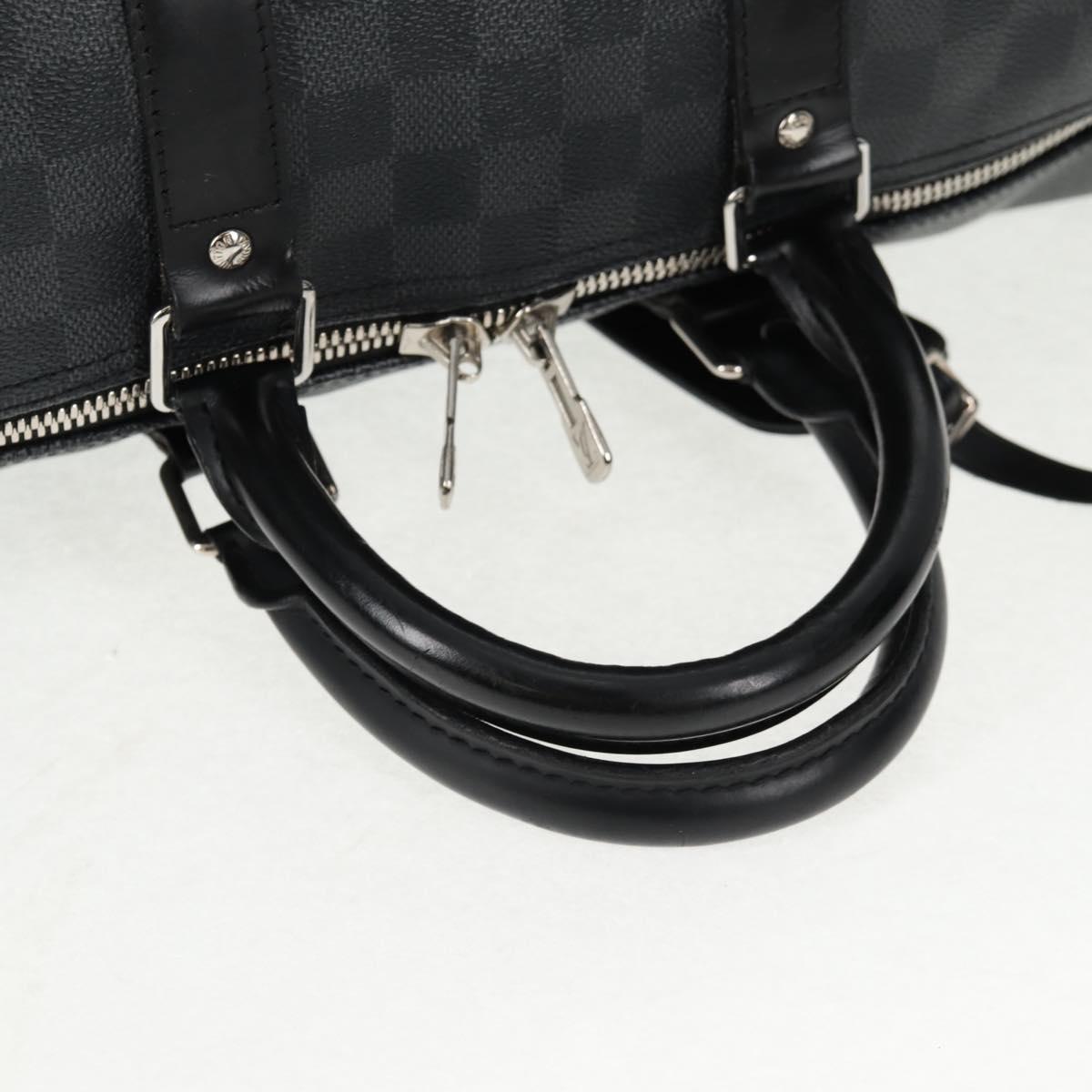 LOUIS VUITTON Damier Graphite Keepall Bandouliere 45 Bag N41057 LV Auth 141724V