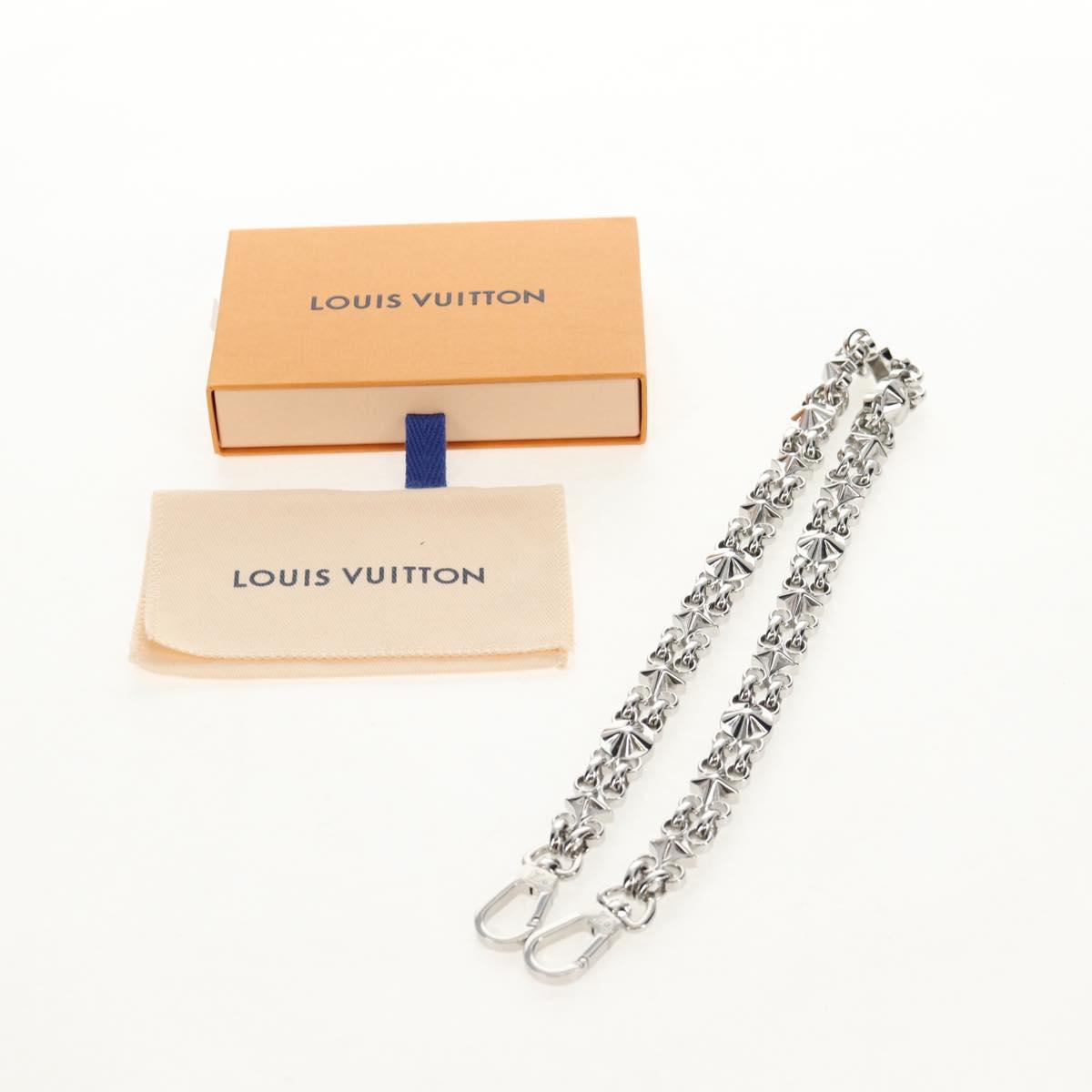 LOUIS VUITTON Chain Strap metal Silver LV Auth 141726M