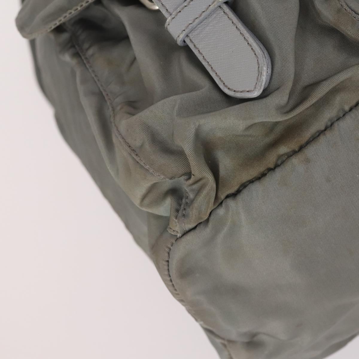 PRADA Backpack Nylon Green Silver Auth 141751