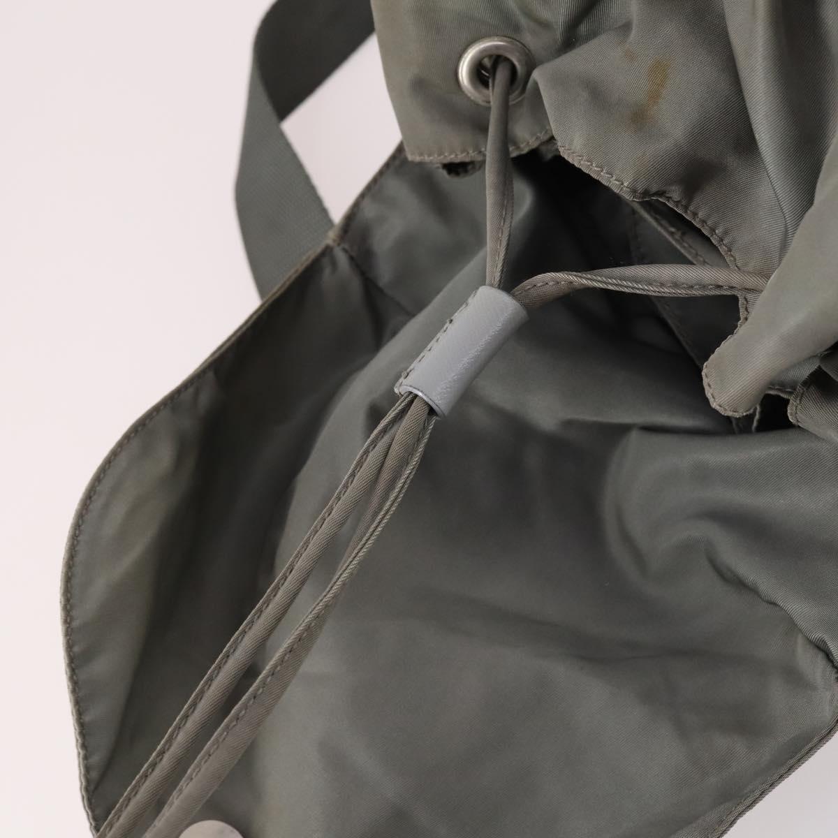 PRADA Backpack Nylon Green Silver Auth 141751