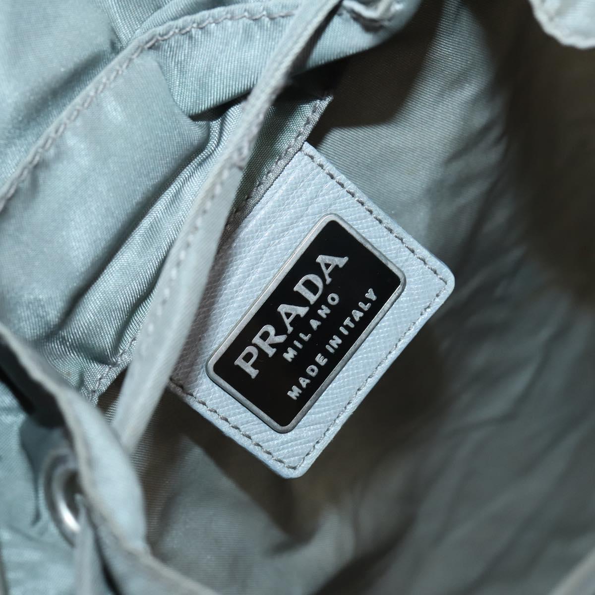 PRADA Backpack Nylon Green Silver Auth 141751