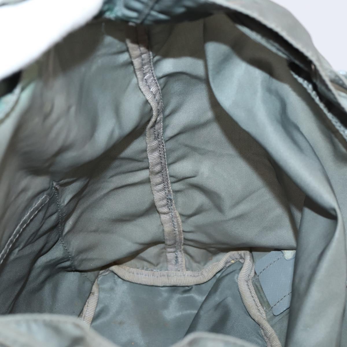 PRADA Backpack Nylon Green Silver Auth 141751